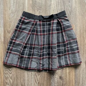 Brooks Brothers Girls 10 Wool Plaid Skirt Gray Red Pleated preppy